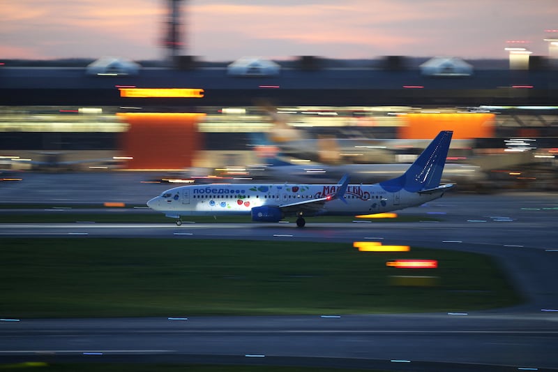 A Pobeda plane on a tarmac at Sheremetyevo International Airport outside Moscow, Russia July 19, 2026. REUTERS/Marina Lystseva
