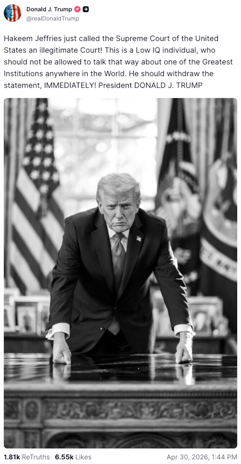 Donald Trump on Truth Social