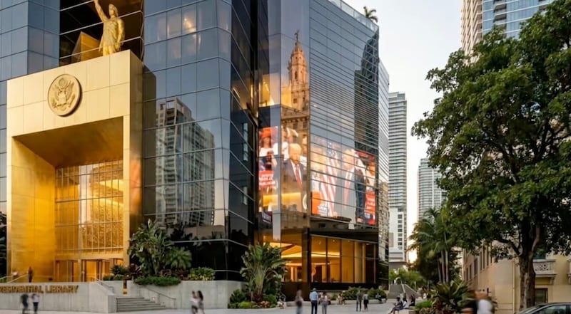 Images of Donald Trump's Presidential Library.