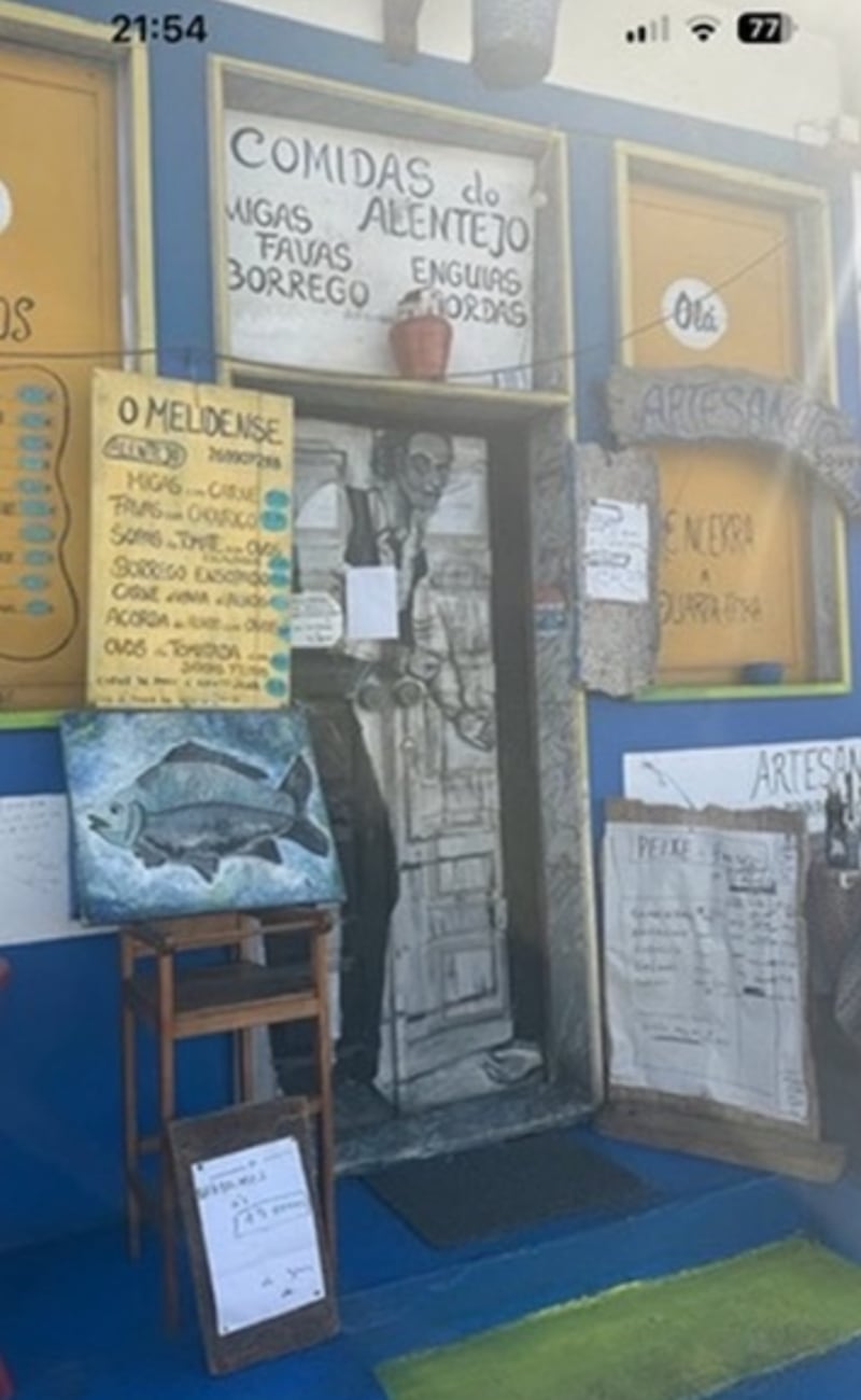 A rustic-looking fish restaurant.