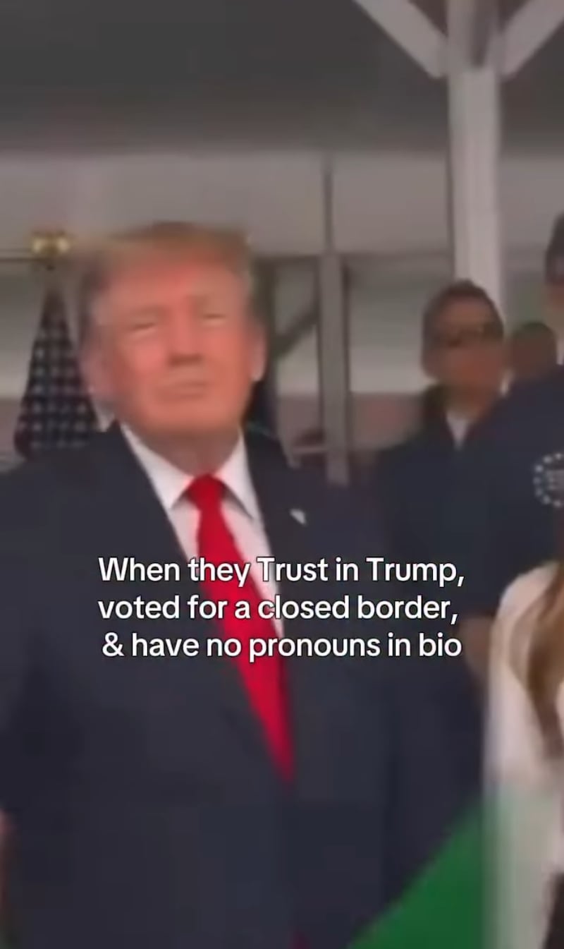 A White House meme cropped tightly on Donald Trump.