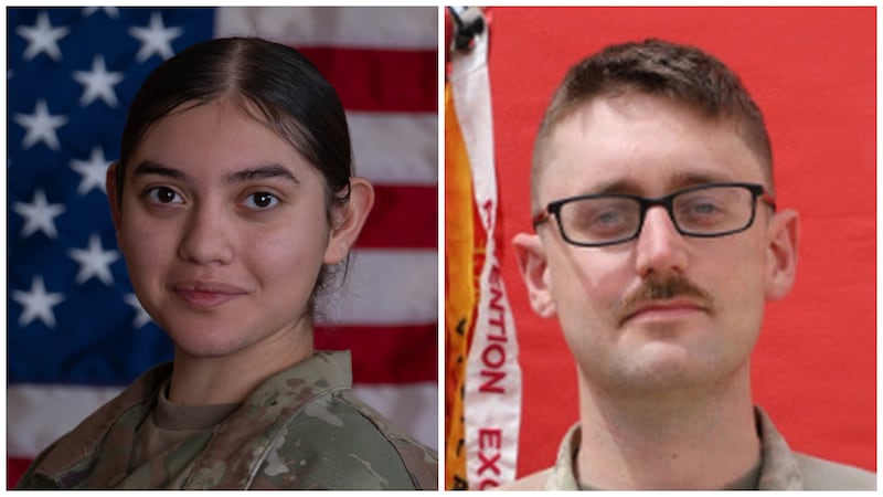 Fallen U.S. Army officers Pvt. Isabella Gonzales, 19, of Carrollton, Texas and 1st Lt. Tyler James Feehan.