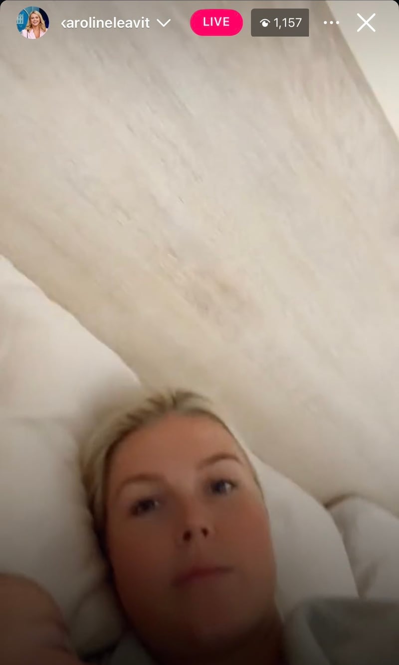 Leavitt accidentally went live on Instagram.