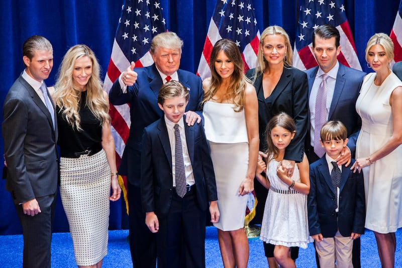 The Trump family in 2015