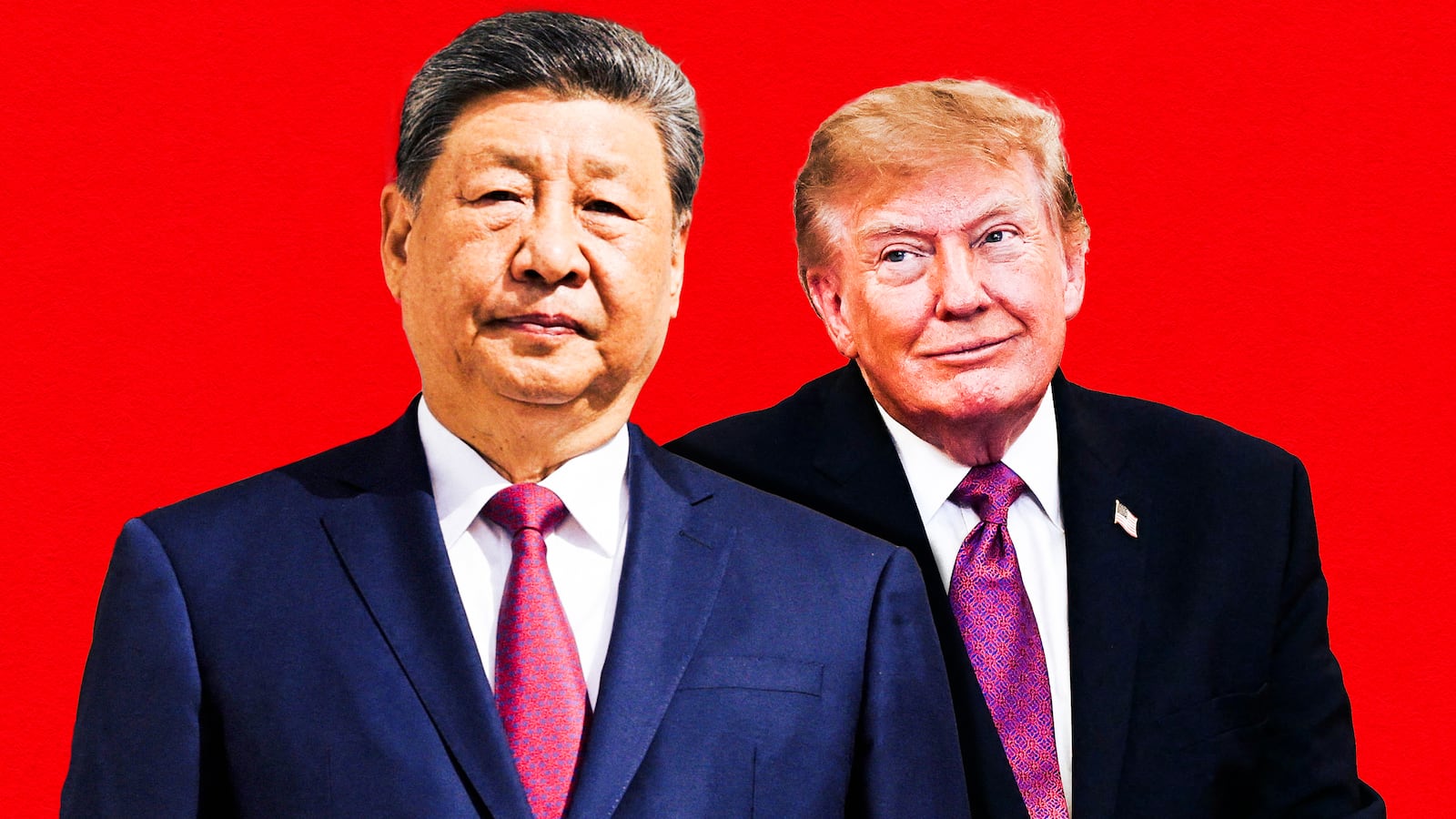 A photo illustration of Xi and Trump.