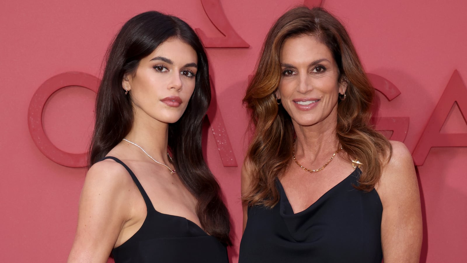 PARIS, FRANCE - JULY 27: Omega Brand Ambassadors Kaia Gerber and Cindy Crawford attend the opening night of OMEGA House Paris 2024 on July 27, 2024 in Paris, France.