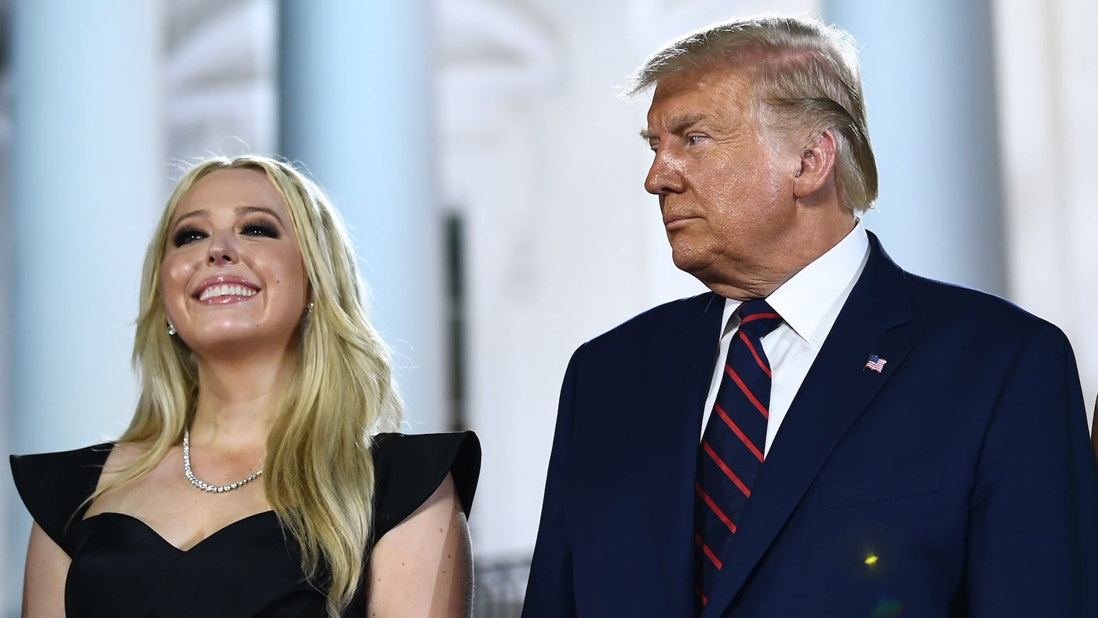 Donald Trump stands with daughter Tiffany Trump