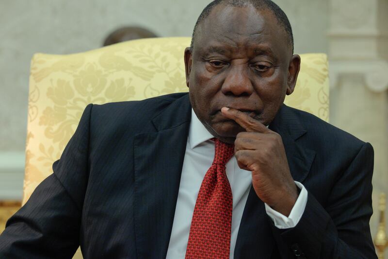 South Africa President Cyril Ramaphosa urged President Donald Trump to listen to his delegation: "So it would take him, President Trump, listening to their stories, to their perspectives, that is the answer to your question.”