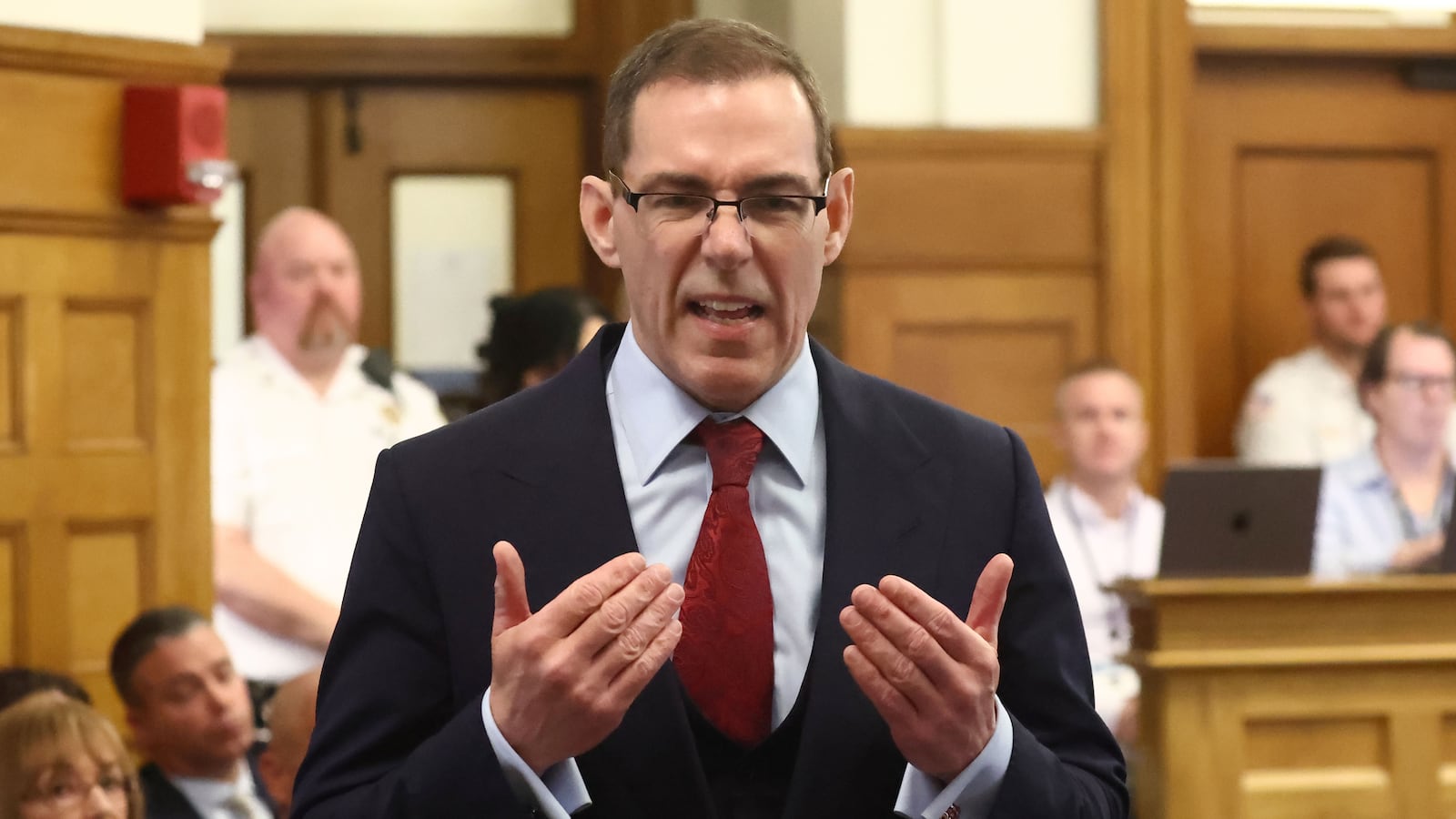 Special prosecutor Hank Brennan gives his opening argument at Karen Read's second murder trial on April 22