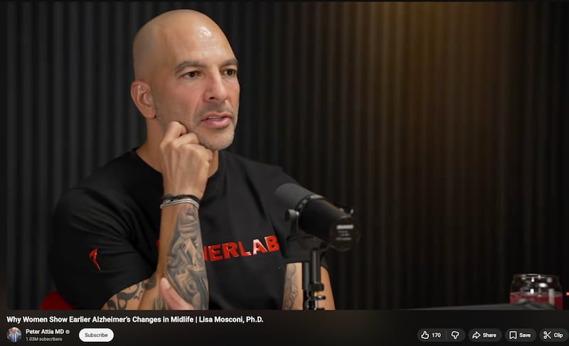 Peter Attia's latest appearance on YouTube.