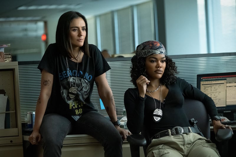 Lina Esco and Teyana Taylor in "The Rip"