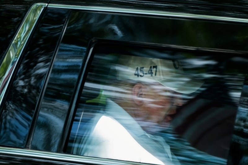 Trump departs for Trump National Golf Club in Sterling, Virginia, on July 25, 2026.