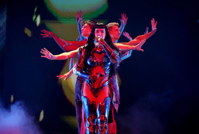 Katy Perry performs onstage during Katy Perry: The Lifetimes Tour - New York at Madison Square Garden on August 11, 2025 in New York City.