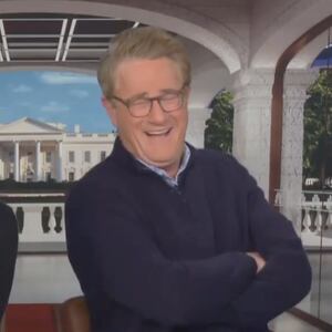 Joe Scarborough laughing during a Morning Joe appearance.
