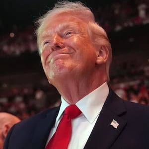 President Donald Trump attends UFC 327 at Kaseya Center on April 11, 2026 in Miami, Florida.