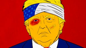 bruised Donald Trump illustration, illo