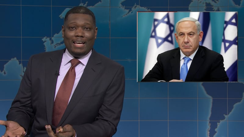 SNL, Michael Che talking about Israeli Prime Minister Benjamin Netanyahu. (NBC)