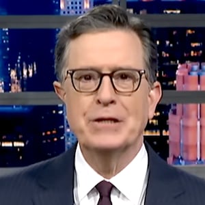 Stephen Colbert hosting The Late Show on December 9, 2025.