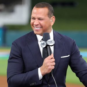 Alex Rodriguez speaks prior to the World Baseball Classic Semifinals between Team Japan and Team Mexico at loanDepot park on March 20, 2023 in Miami, Florida.