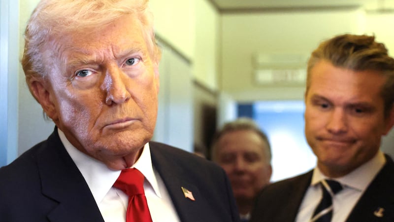 U.S. President Donald Trump, with Secretary of Defense Pete Hegseth