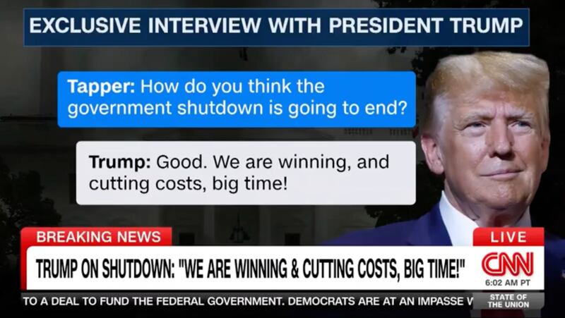 The final exchange between Jake Tapper and President Donald Trump, which Lawrence O’Donnell described as a “softball” question from the CNN host.