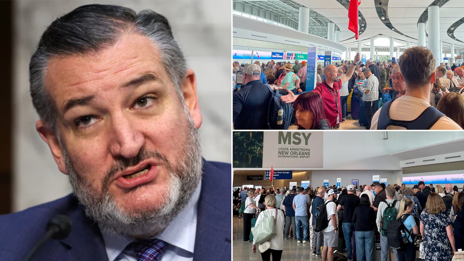 Ted Cruz, New Orleans airport