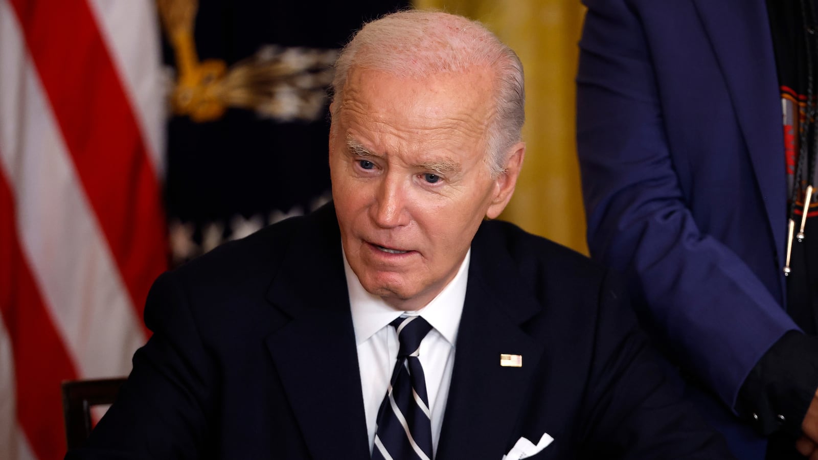 President Joe Biden signs a proclamations on January 14, 2025 in Washington, DC just days before leaving office.