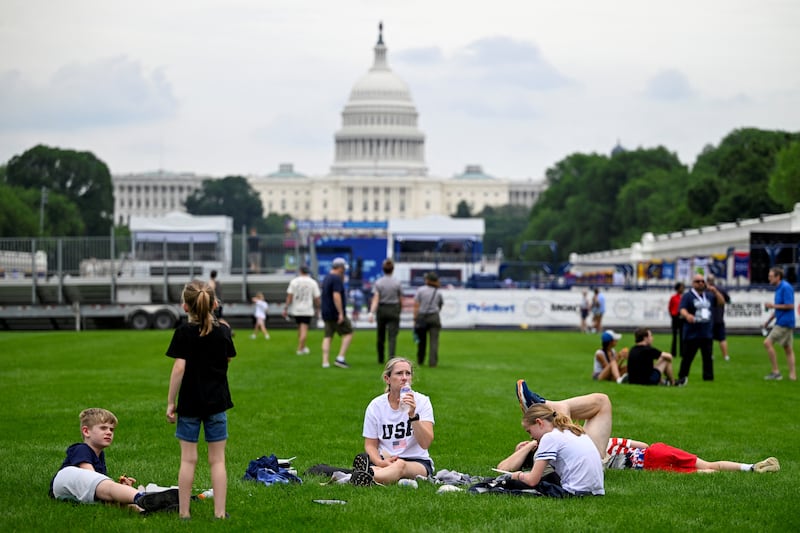 Visitors during the Great American State Fair on the National Mall in Washington, D.C., U.S., June 27, 2026.