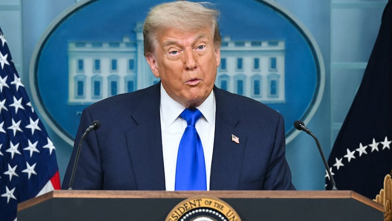 President Donald Trump speaks during a news conference after the Supreme Court curbed the power of federal judges to block executive orders including on birthright citizenship.