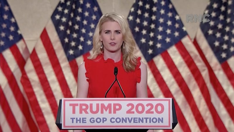Natalie Harp speaks at the 2020 GOP Convention.