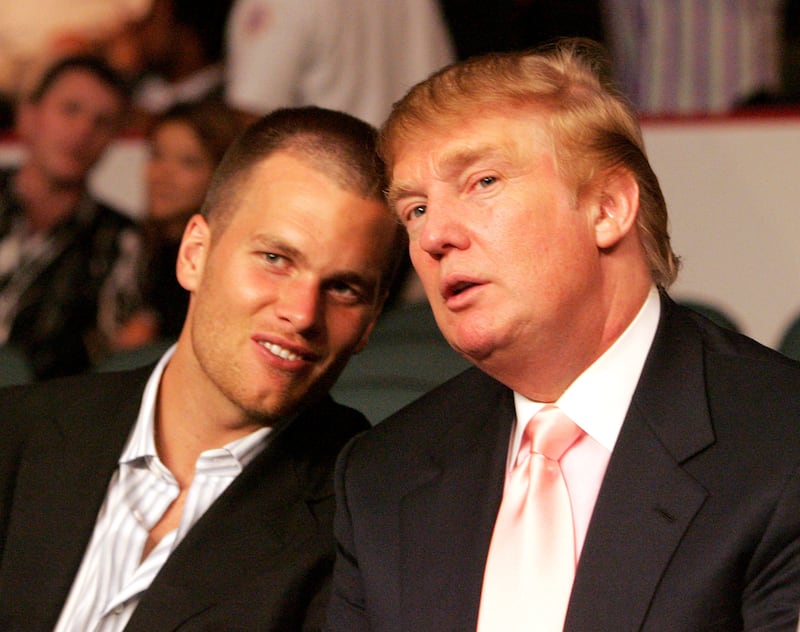 Tom Brady chats with Donald Trump in 2005.