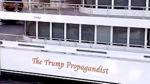 Led By Donkeys used a speedboat to launch their stunt on Larry Ellison, one of Trump's close allies.