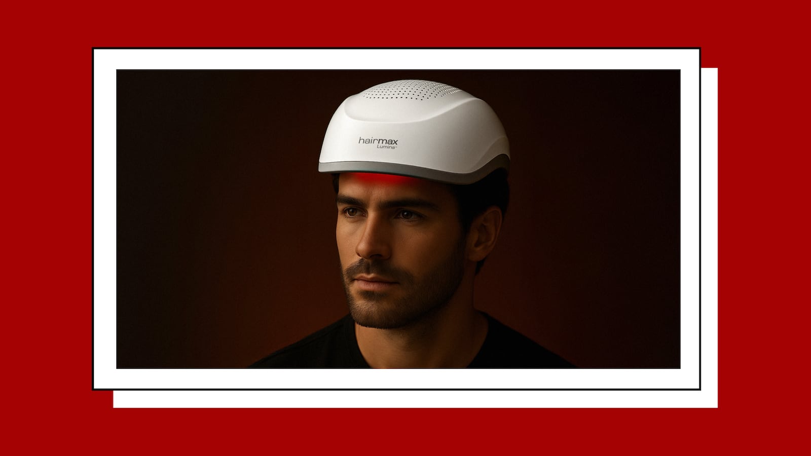 Man wearing the Hairmax Lumina™ 272 Helmet