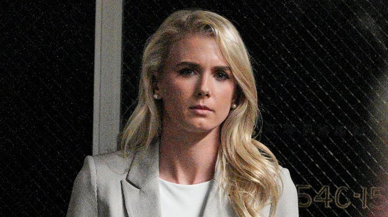 Natalie Harp appears at the New York State Supreme Court as former U.S. President Donald Trump's  criminal trial continues, in New York, U.S., 30 April 2024. Donald Trump is facing 34 felony counts of falsifying business records related to payments made to adult film star Stormy Daniels during his 2016 presidential campaign.     Curtis Means/Pool via REUTERS