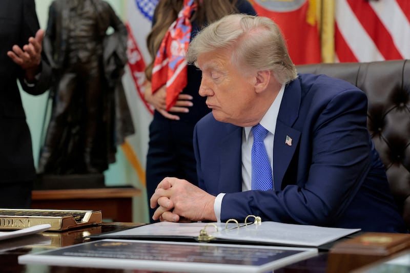 Trump admitted his hair was "ridiculous," but his "trademark," according to Stormy Daniels.
