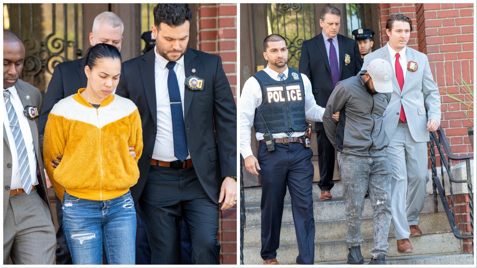 Grei Mendez and Carlisto Acevedo Brito pictured being arrested.