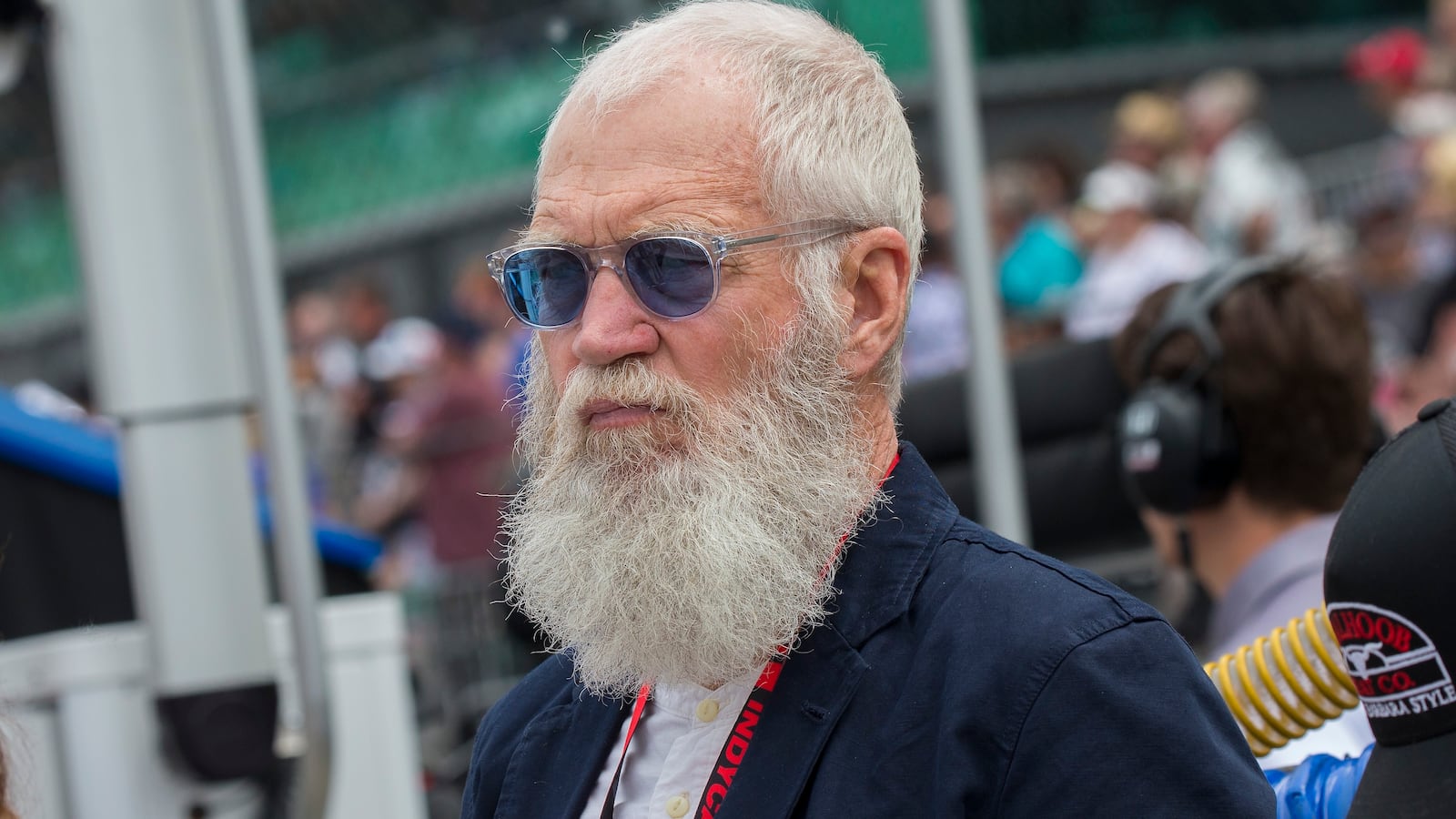 INDIANAPOLIS, IN - MAY 26:Team owner and Indiana native David Letterman on pit road prior to the NTT IndyCar Series 103rd running of the Indianapolis 500 on May 26, 2019, in Indianapolis, IN.(Photo by Khris Hale/Icon Sportswire via Getty Images)