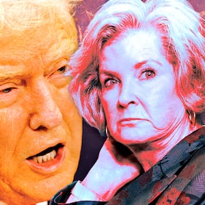 A photo illustration of Donald Trump and Susie Wiles.
