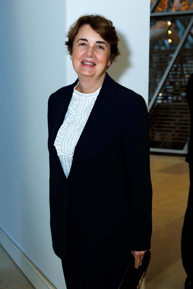 PARIS, FRANCE - OCTOBER 15: President and Director of the Louvre Museum, Laurence des Cars attends the Opening of the Gerhard Richter's Retrospective on October 15, 2025 in Paris, France. (Photo by Luc Castel/Getty Images)