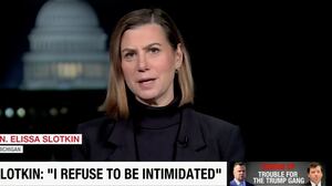 A screenshot of Elissa Slotkin being interviewed on MS NOW.