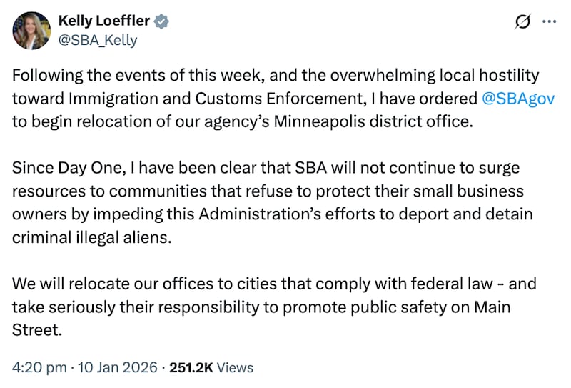 Kelly Loeffler X post