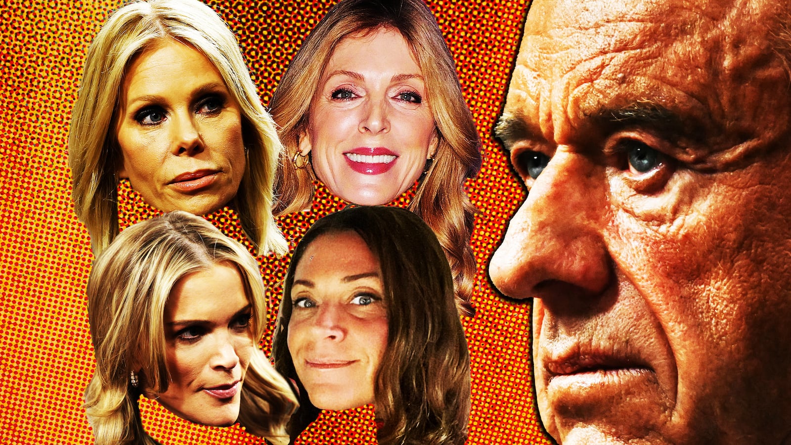 Jessica Reed Kraus, Marla Maples, Cheryl Hines, Megyn Kelly, Robert F. Kennedy Jr. illustration