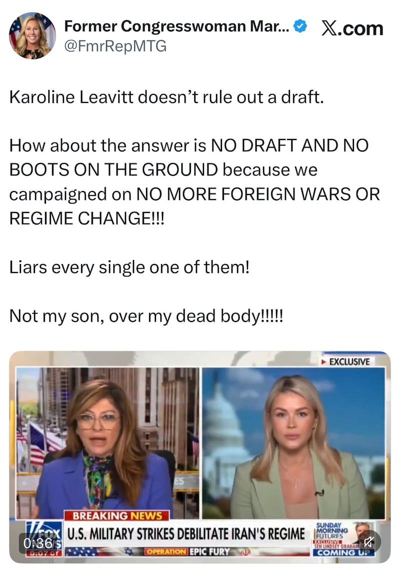 Marjorie Taylor Greene on X