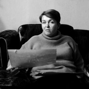 A portrait of Yahupova, at her family's apartment now in Kyiv.