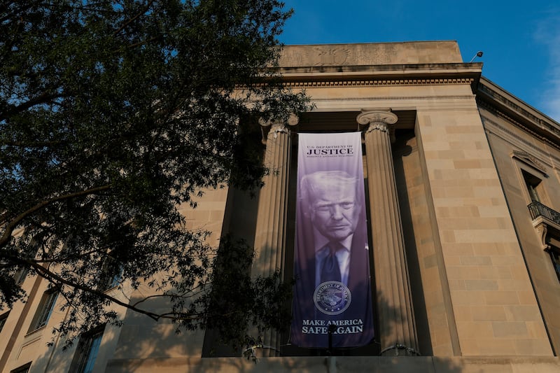 WASHINGTON, DC - AUGUST 17: The U.S. Department of Justice Building on August 17, 2026 in Washington, DC. (Photo by Anna Moneymaker/Getty Images)