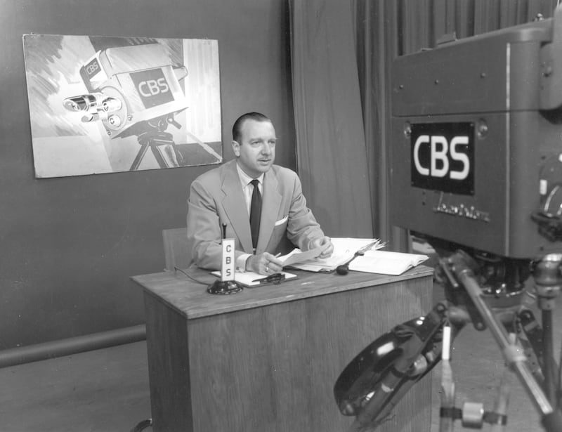 American broadcast journalist Walter Cronkite reports from the CBS Evening News desk, January 1952. (Photo by CBS Photo Archive/Getty Images)
