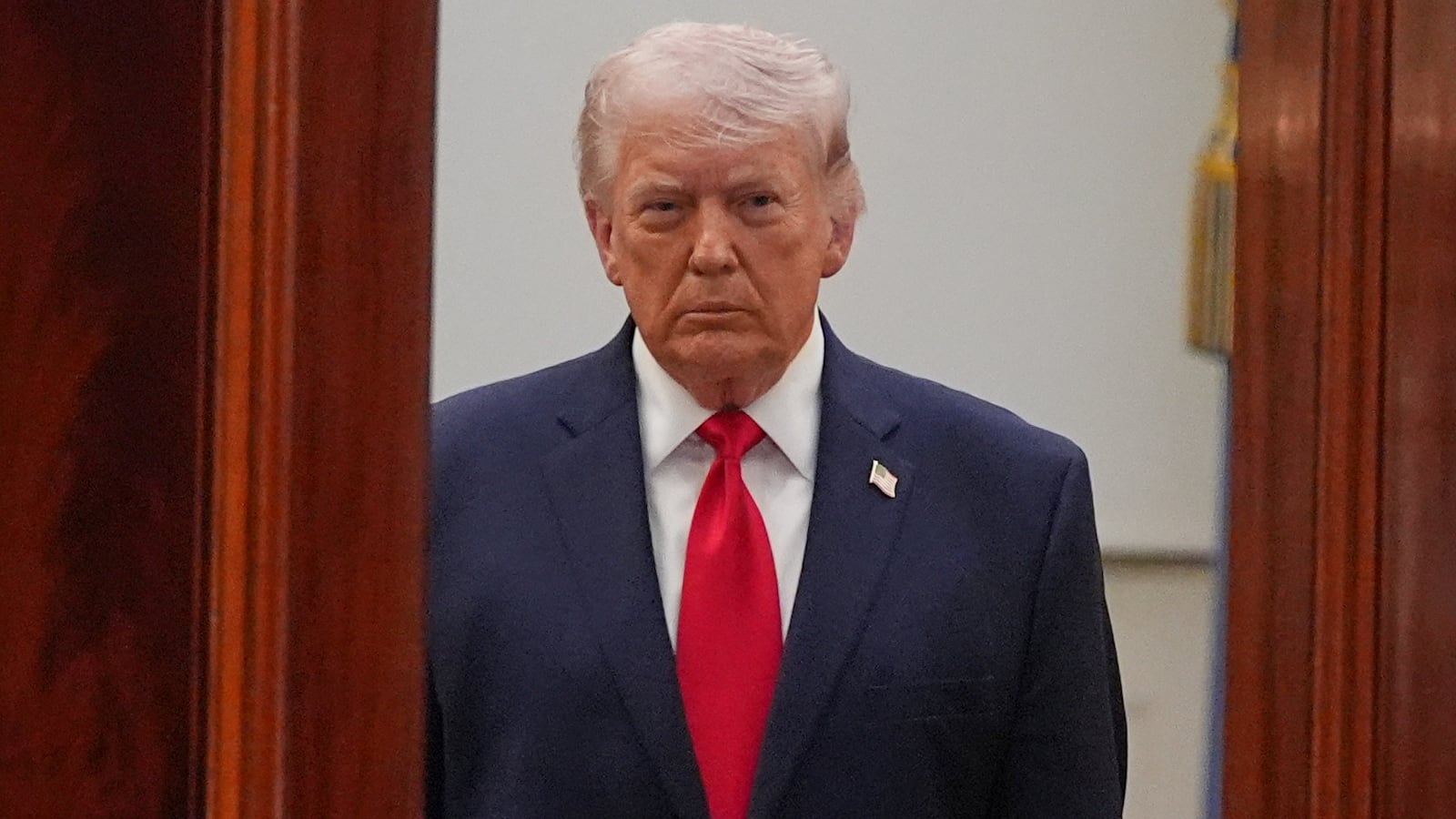 President Donald Trump, pictured arriving to address the nation on April 1, bragged about GOP unity despite the government shutdown chaos.