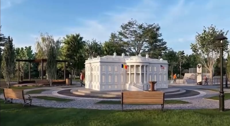 A model White House in a computer rendering.