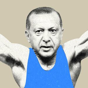 Photo illustration gif of Recep Tayyip Erdoğan, the president of Turkey, Benjamin Netanyahu, the Prime Minister of Israel, and former US president Donald Trump, as strongmen