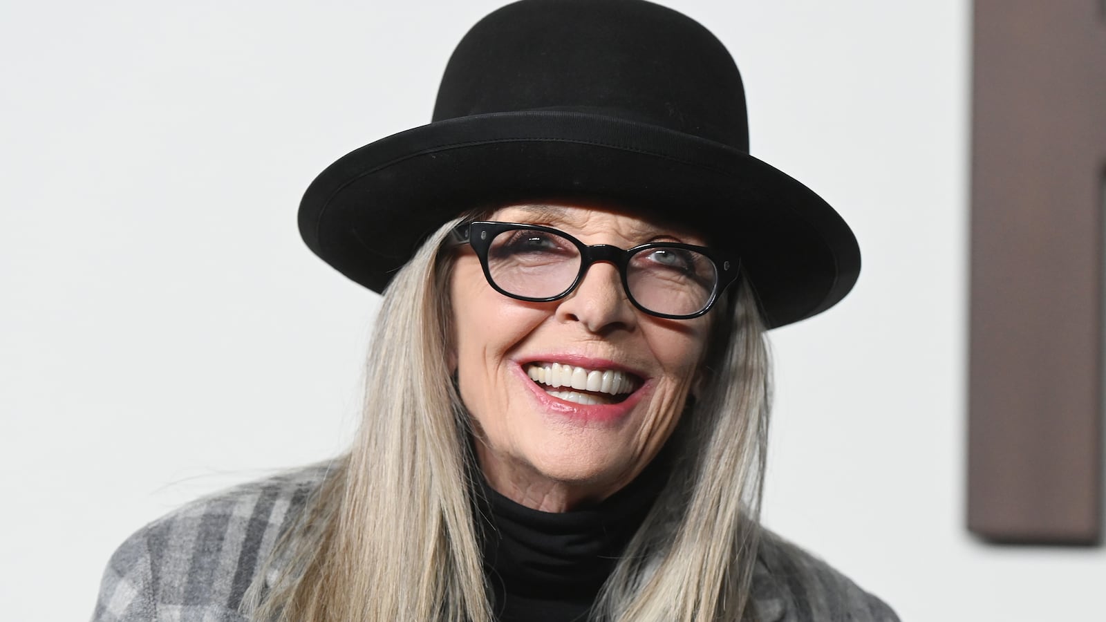 Diane Keaton at the Ralph Lauren Spring 2024 Ready To Wear Fashion Show at the Brooklyn Navy Yard on September 8, 2023 in Brooklyn, New York. (Photo by Gilbert Flores/WWD via Getty Images)